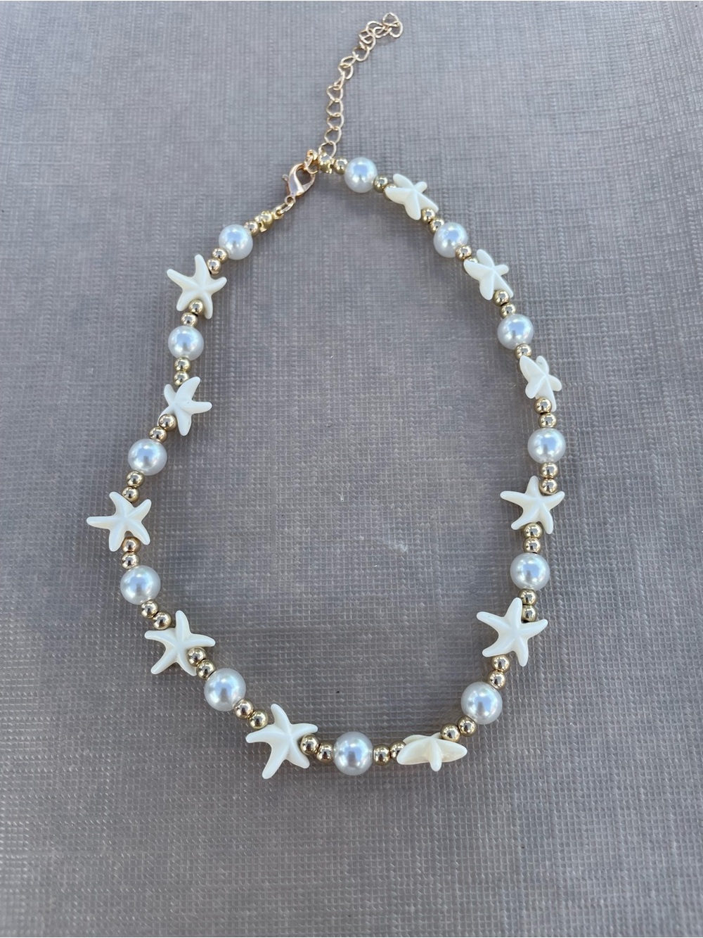 Pearl & Starfish Gold-Tone Necklace - White
